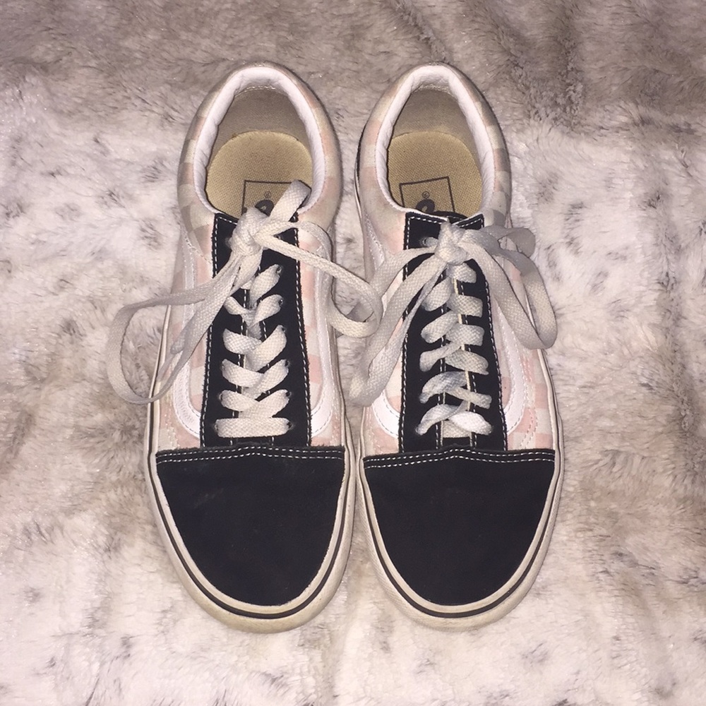 Vans Pink Checkered Shoes